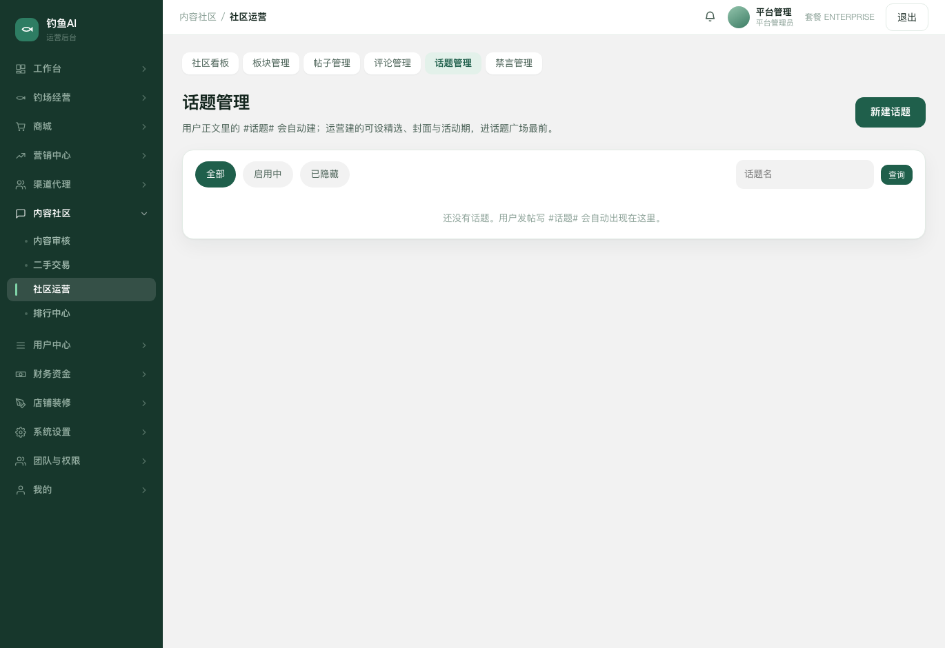 话题管理截图